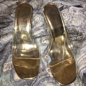 CLEAR LUCITE SHOES NEVER WORN!