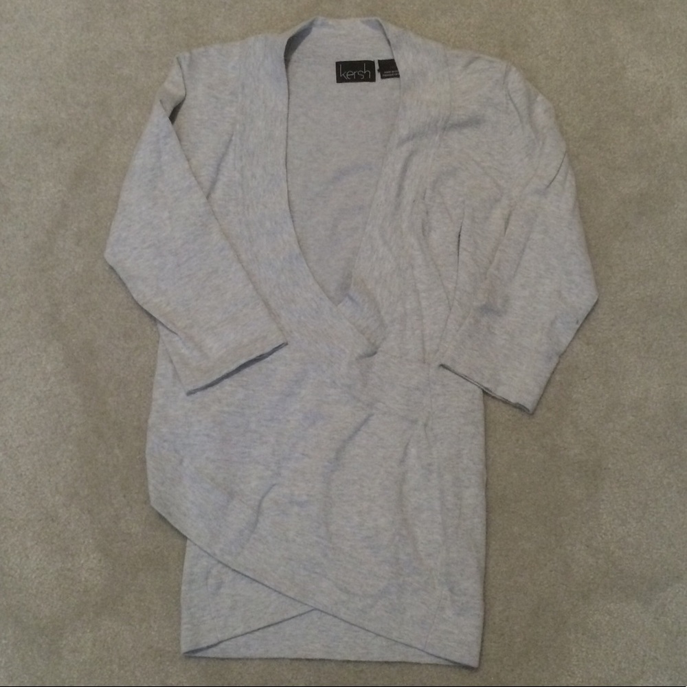 Kersh Gray V Neck Sweater