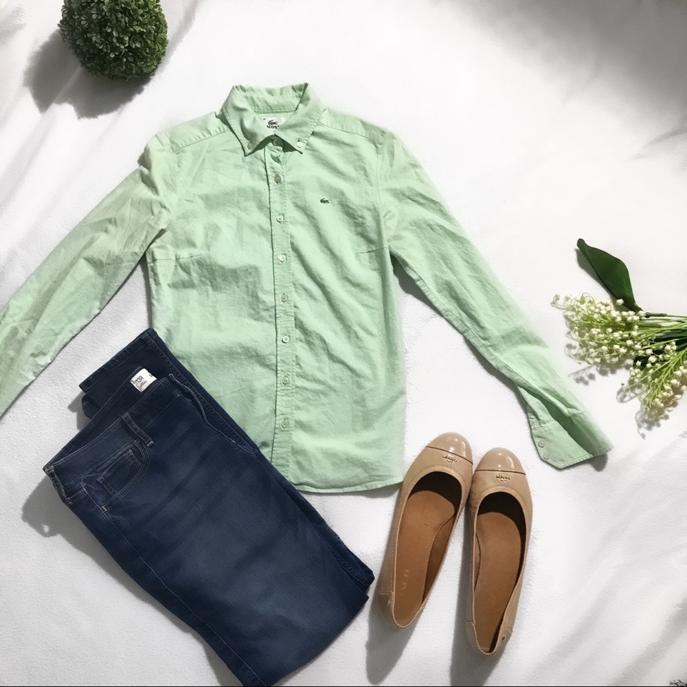 Authentic Lacoste Green Button Up Women's Shirt