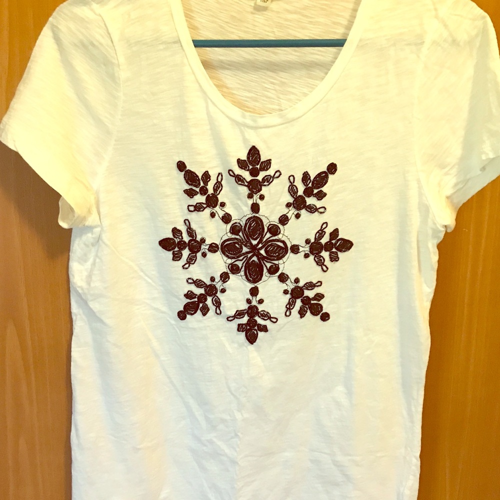 J. Crew Snowflake Tee