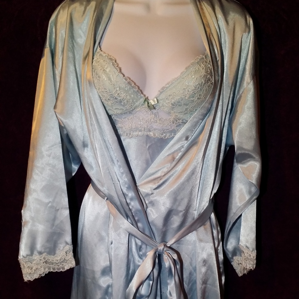 SOLD Victoria's Secret Powder Blue Lace Gown Sz XS