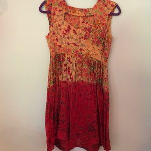 UO red and orange print dress