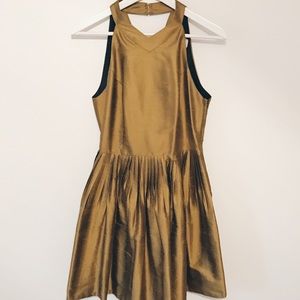 HARLYN Gold Party Dress from Anthropologie