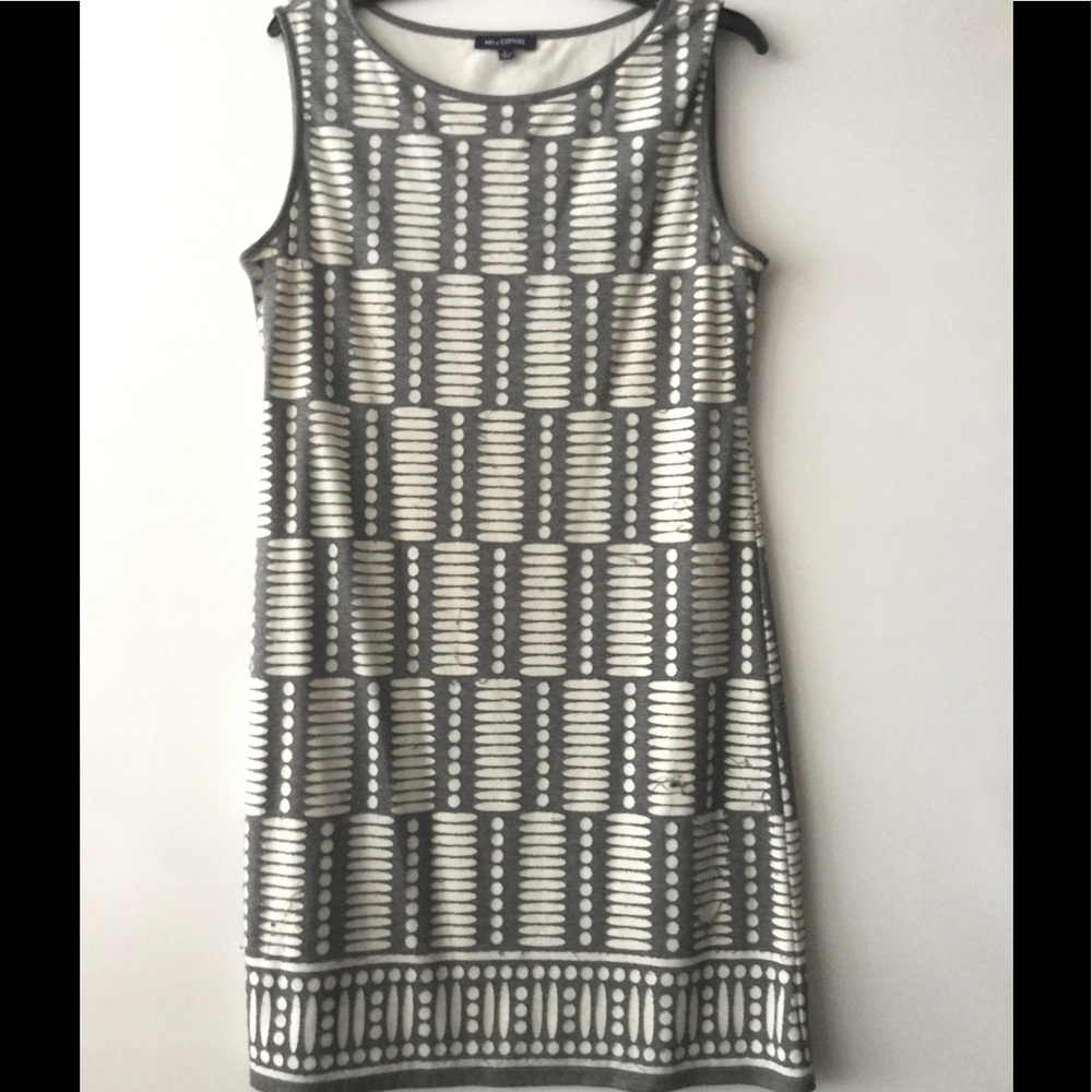 Gray and white dress