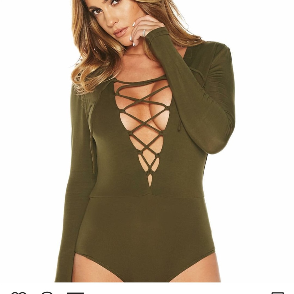 Lace up body suit