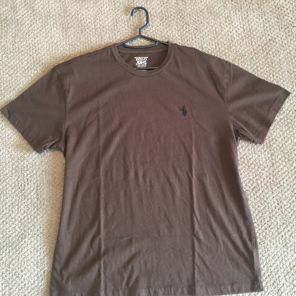 Ralph Lauren T-Shirt Brown w/ black horse Medium