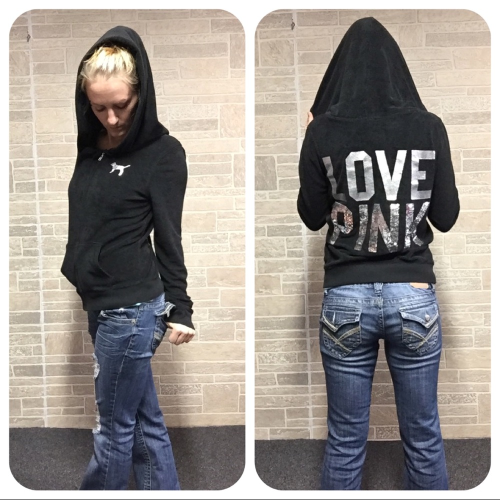 PINK Terry Cloth Bling Hoodie