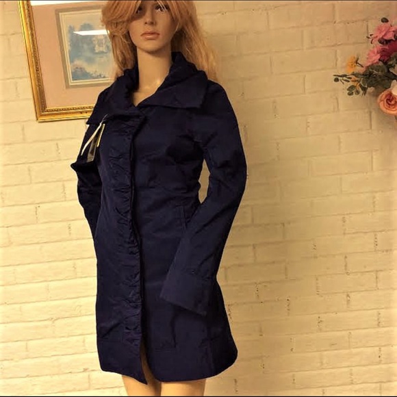 Rainforest Ruffle Front Rain Coat with Hidden Hood - Picture 2 of 8