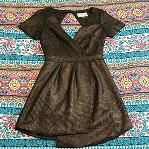 KEEPSAKE the Label Metallic Black Cutout Dress SM