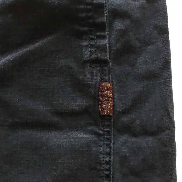 7 For All Man Kind Black Denim Stretch Skirt - Picture 2 of 4