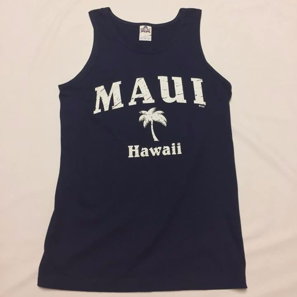 Men's Maui Hawaii Navy Blue Tank Top Size S