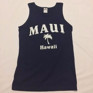 Men's Maui Hawaii Navy Blue Tank Top Size S