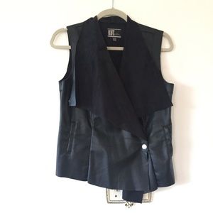 Leather and suede vest