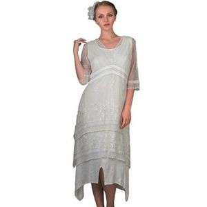 Nataya's Titanic dress in off ivory lace.