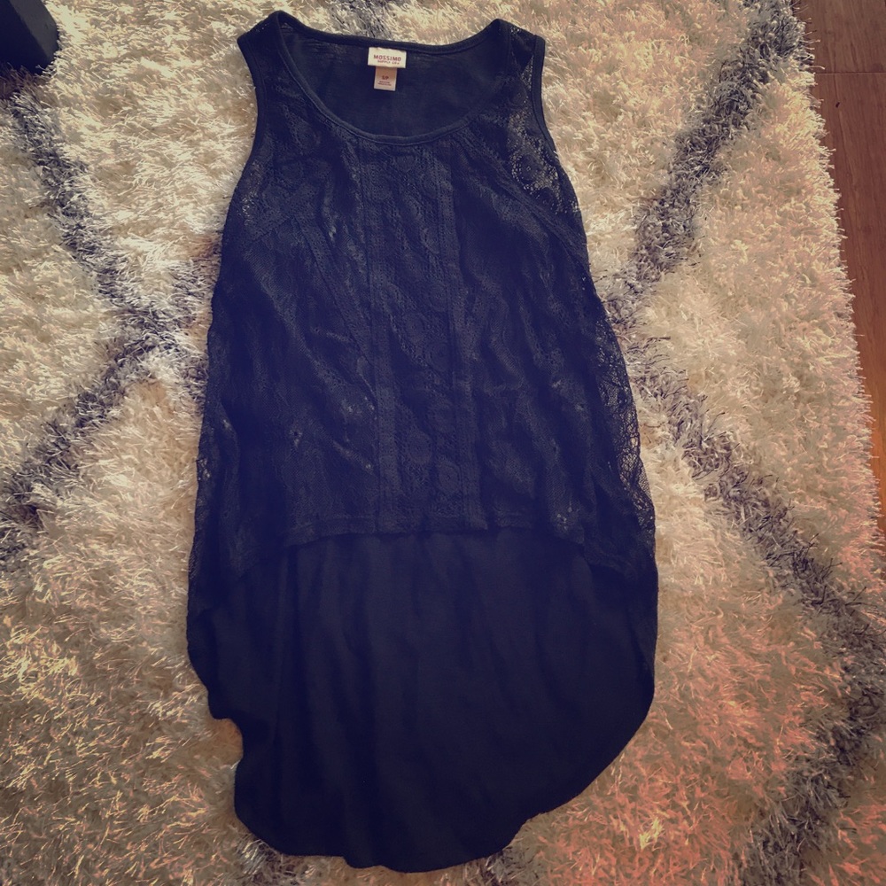 Mossimo black lace high-low tank