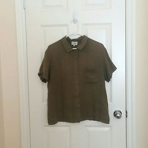 Olive green button up shirt