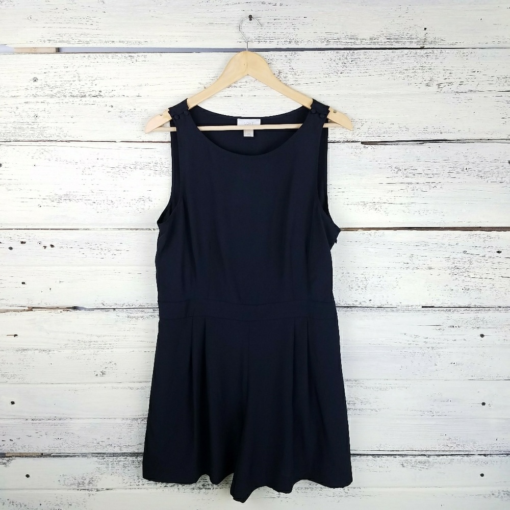 Ann Taylor Loft Black Romper Semi Sheer Size 12