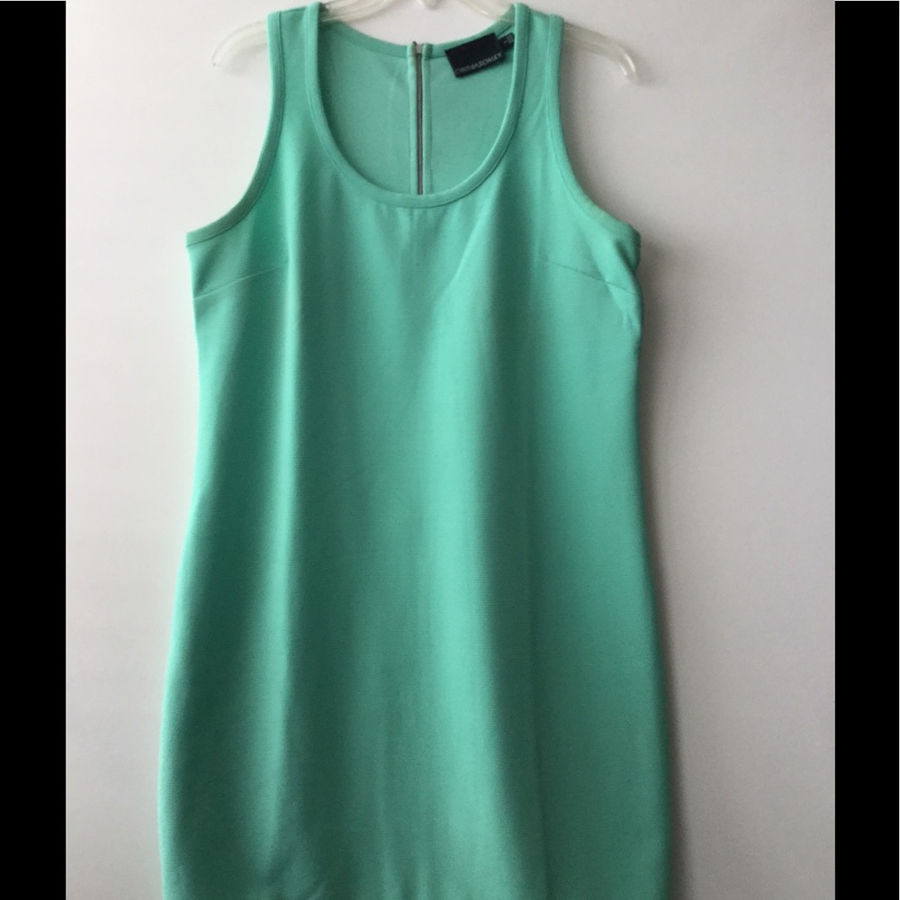 Aqua dress with Navy zipper