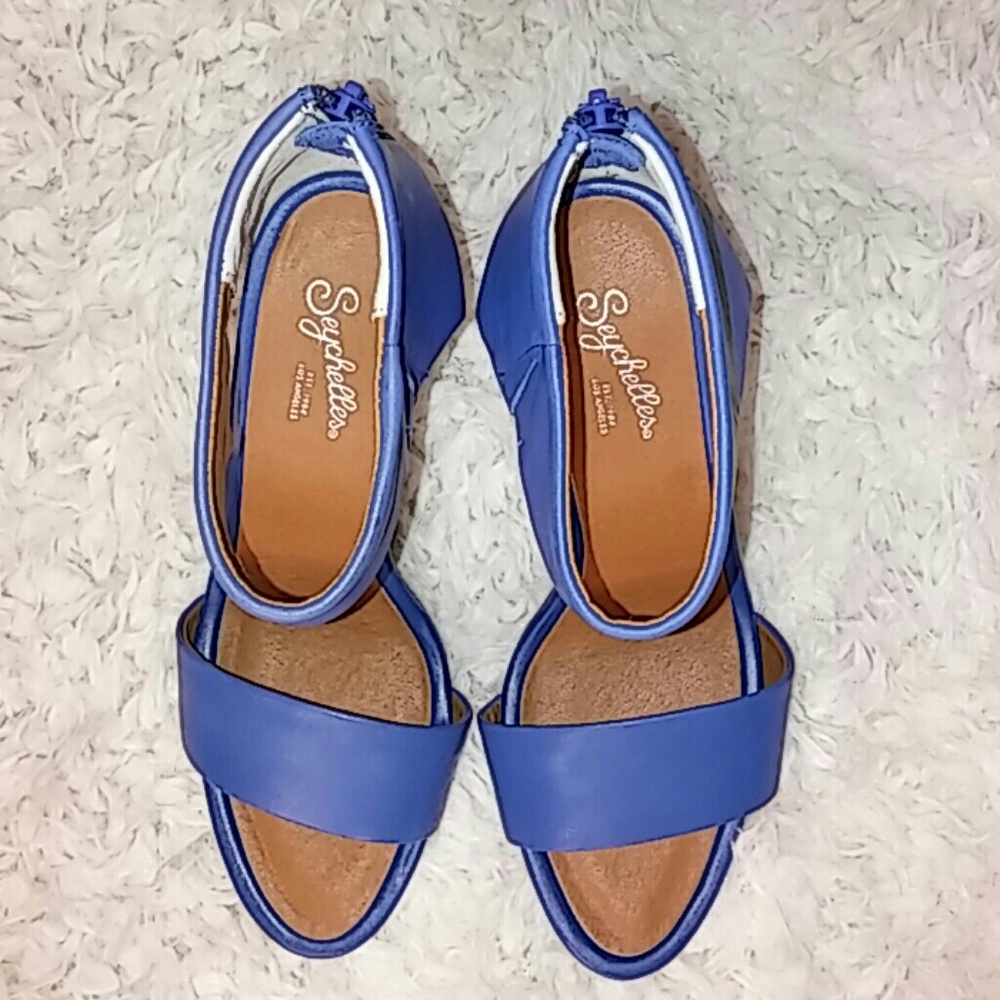 Seychelles Blue Wedges sandals
