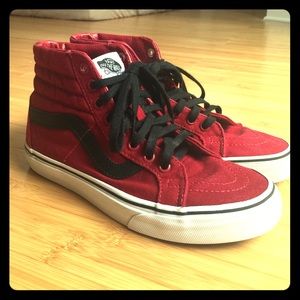 Red Vans high tops