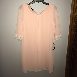 Pink Dress with White Lace