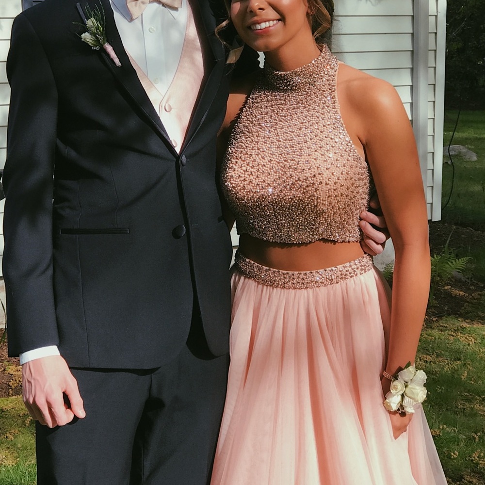 Pink Sherri Hill Two-Piece Prom Dress Size 2