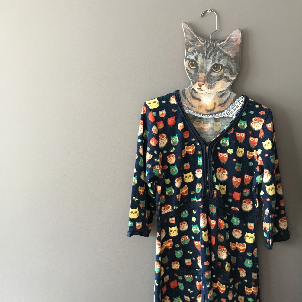 reborn owl sweater dress