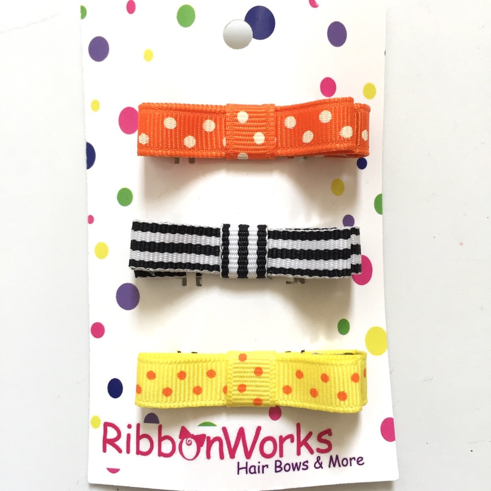 Set of 3 Halloween hair bows clips