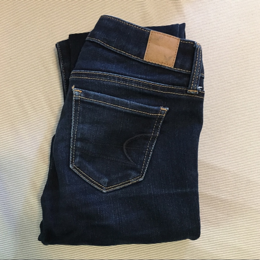 AMERICAN EAGLE dark wash skinny LONGS