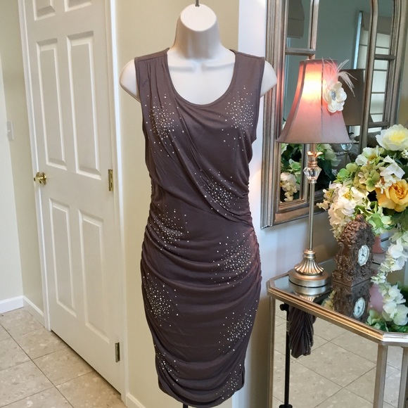 INC DRESS BEIGE NIGHT OUT COCKTAIL SLEEVELESS