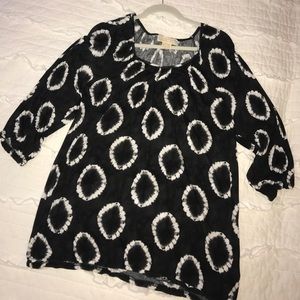 Never Worn Michael Kors black and white tiedye top