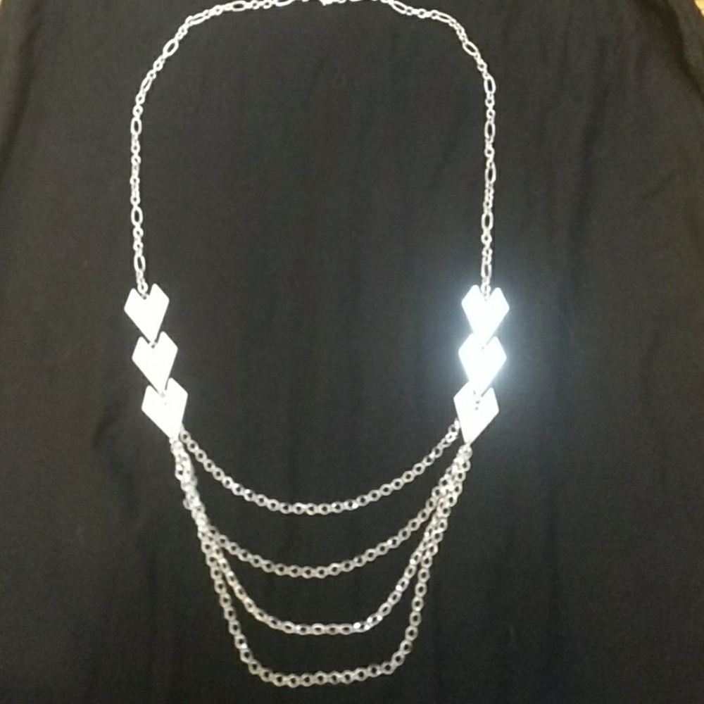 Trendy metal long necklace