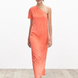 Banana Republic Monogram Orange One Shoulder Dress
