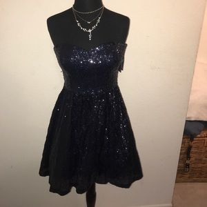 Macy's dark blue sparkly dress