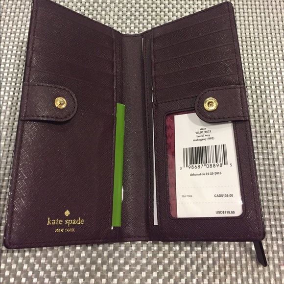 NWT Kate Spade Laurel Way Wallet in Mahogany. SOLD - Picture 3 of 3