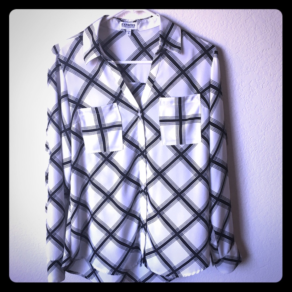 Black and White Striped Express Portofino Shirt