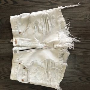 White Levi shorts
