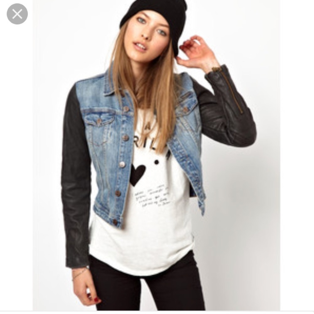 Madison Scotch leather jean jacket