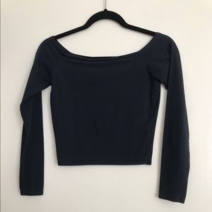 🏷 MOVING SALE 🏷 M Navy Off Shoulder Crop Top
