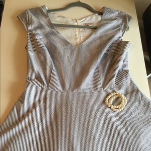 Pinstripe A-line Dress 👗