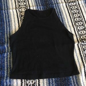 American apparel Black high neck crop top