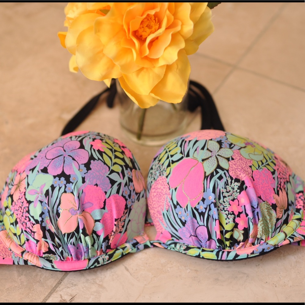 SALE Bombshell Floral Push-up Bikini Top Bra 32 D