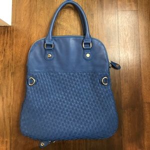 Blue Expandable Handbag