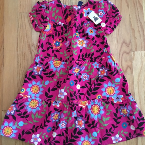GAP 3T Corduroy Bright Floral Dress Himalaya Line - Picture 1 of 3