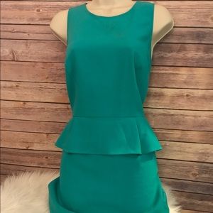 Ann Taylor LOFT Petite Peplum Teal Dress Size 12P