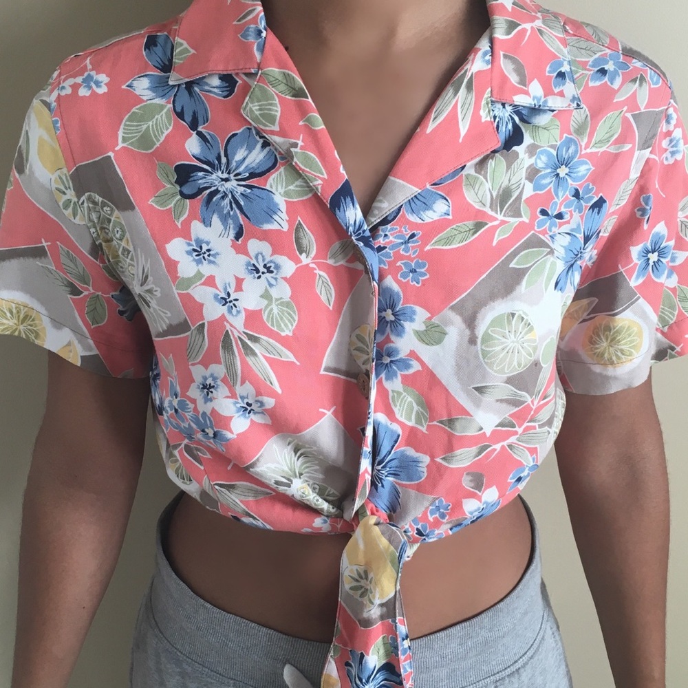 Sunset Cove tie up crop top