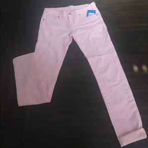 Pink skinny jeans