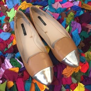 Flats with Metal Toe Embellishment