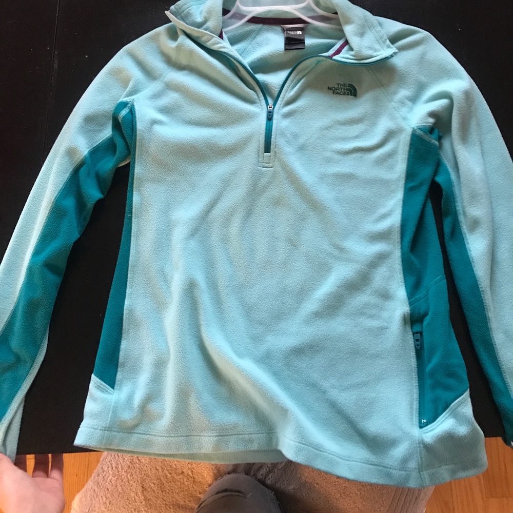 North Face teal half zip