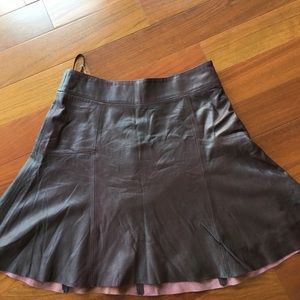 Oxblood Leather Skirt
